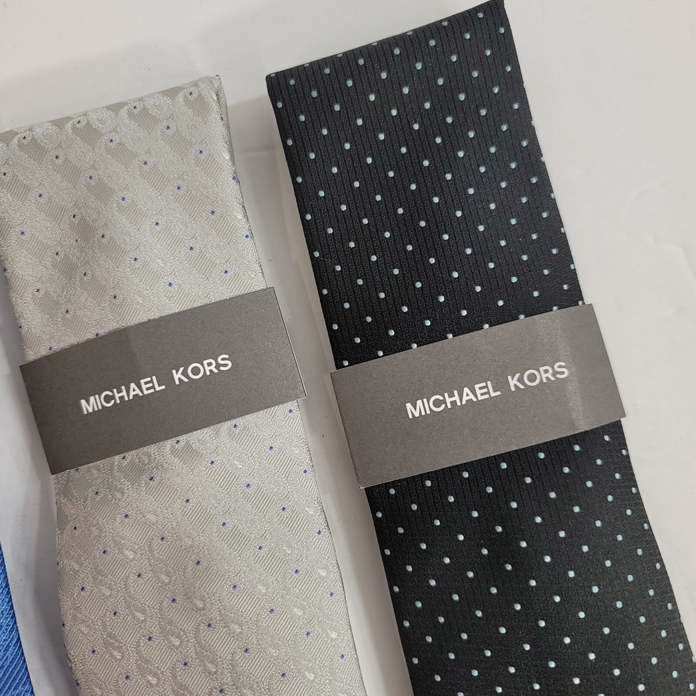 Michael Kors Necktie Lot Mens‎ One Size 4 Ties Various Colors and Patterns NEW - Picture 4 of 7